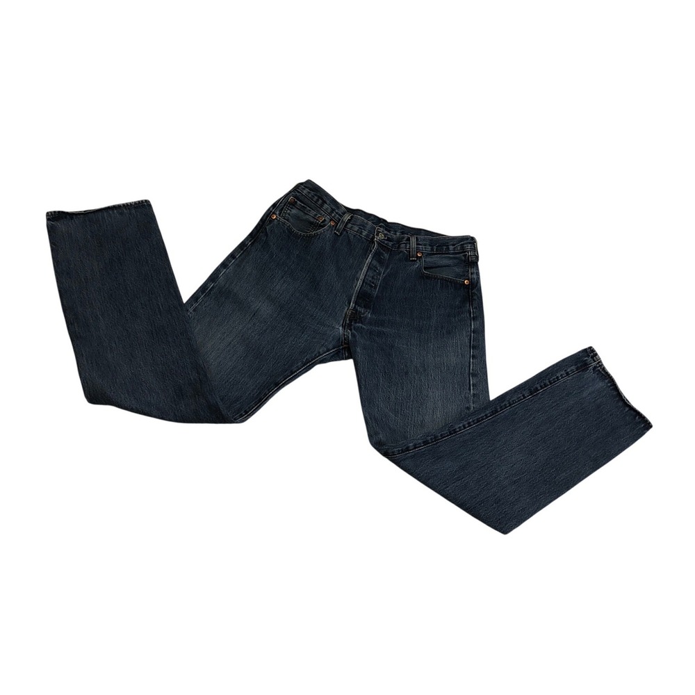Levis 501 Original Fit Mens Dark Wash Straight Leg Button Fly Jeans W36 L32 Y2K